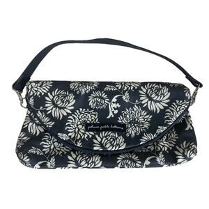 Petunia Pickle Bottom Clutch Black Tan Floral Flowers Handbag Purse